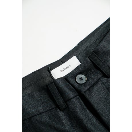LEA BOBERG Ex. DP TROUSERS - DARK NAVY TWIST HERRINGBOONE