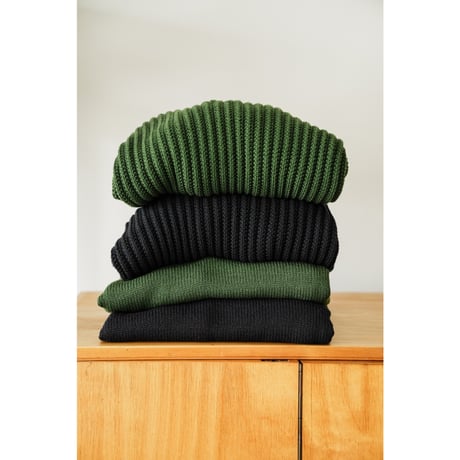 Olde H&Daughter TWIST WOOL HALF ZIP NECK P/O