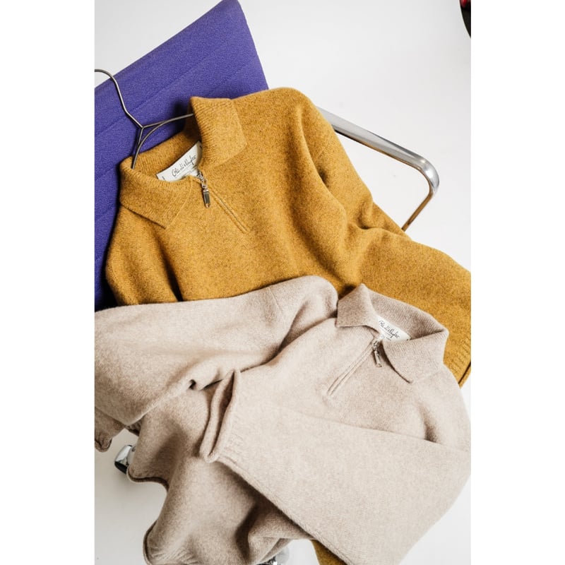Olde H&Daughter WOOL/CASHMERE HALF ZIP P/O | Mu