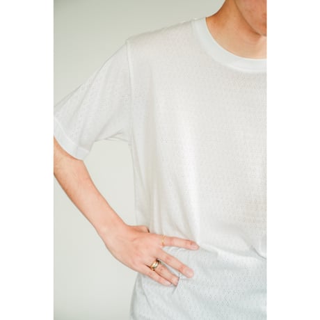 MAATEE&SONS Ex. "SUVIN MESH" CREW NECK TEE