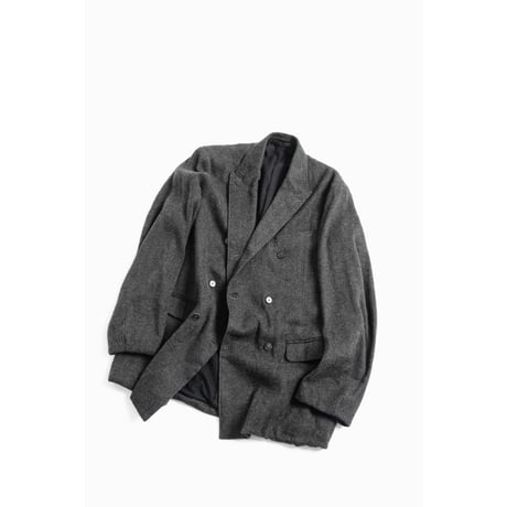 MAATEE&SONS DOUBLE GATHER JK "LINENCASH SOFT TWEED HERINGBONE"