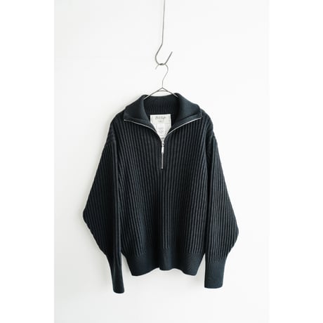 Olde H&Daughter TWIST WOOL HALF ZIP NECK P/O