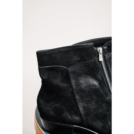Post Production Ex. Side Zip Boots "Horse Reverse"