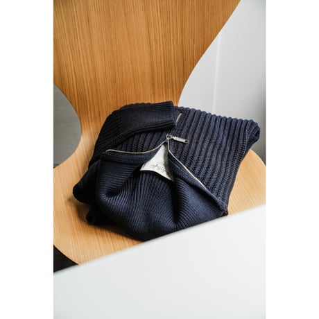 Olde H&Daughter TWIST WOOL HALF ZIP NECK P/O