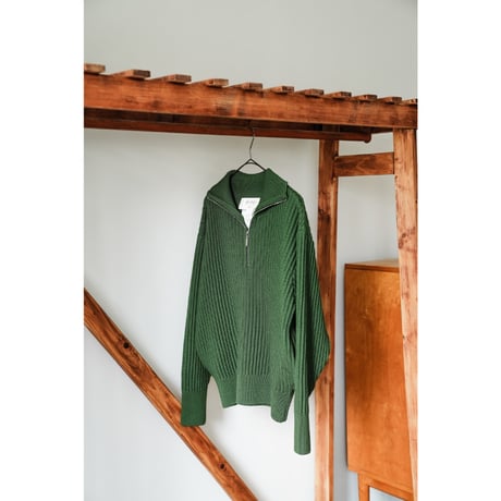 Olde H&Daughter TWIST WOOL HALF ZIP NECK P/O