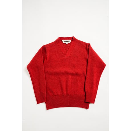Slopeslow "HARD TWISTED SHETLAND WOOL" CROSS V NECK SWEATER
