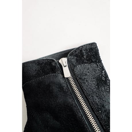 Post Production Ex. Side Zip Boots "Horse Reverse"