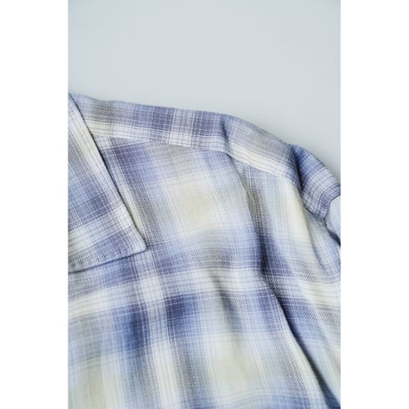 MAATEE&SONS OPEN COLLAR SHIRTS "RAYON SILK WHITE OMBRE"