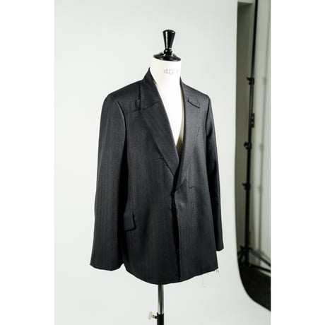 LEA BOBERG Ex. R.P.L. BLAZER - DARK NAVY TWIST HERRINGBOONE