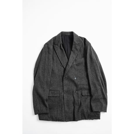 MAATEE&SONS DOUBLE GATHER JK "LINENCASH SOFT TWEED HERINGBONE"