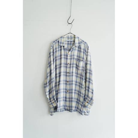 MAATEE&SONS OPEN COLLAR SHIRTS "RAYON SILK WHITE OMBRE"