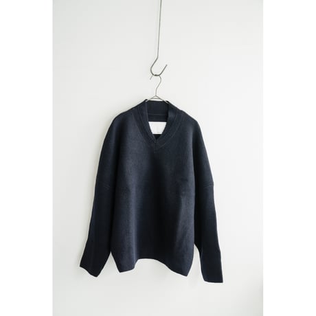 nonnotte Draping Shawl Collar V Oversized Pullover