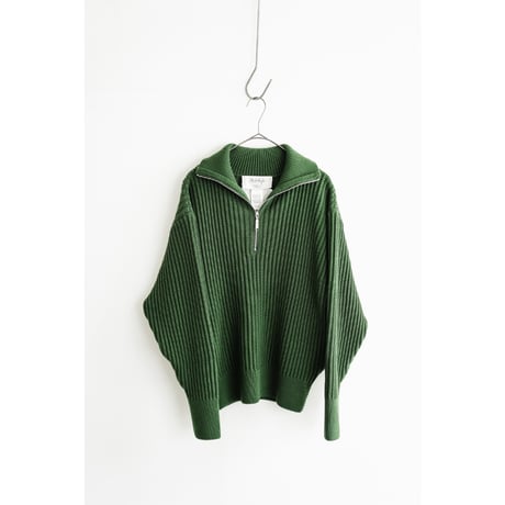 Olde H&Daughter TWIST WOOL HALF ZIP NECK P/O