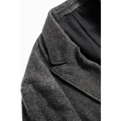 MAATEE&SONS DOUBLE GATHER JK "LINENCASH SOFT TWEED HERINGBONE"
