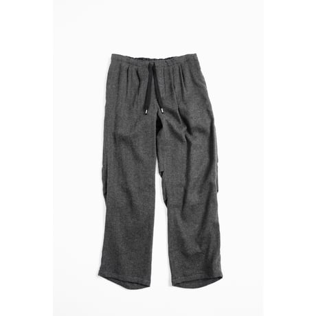 MAATEE&SONS EASY PANTS "LINENCASH SOFT TWEED HERINGBONE"