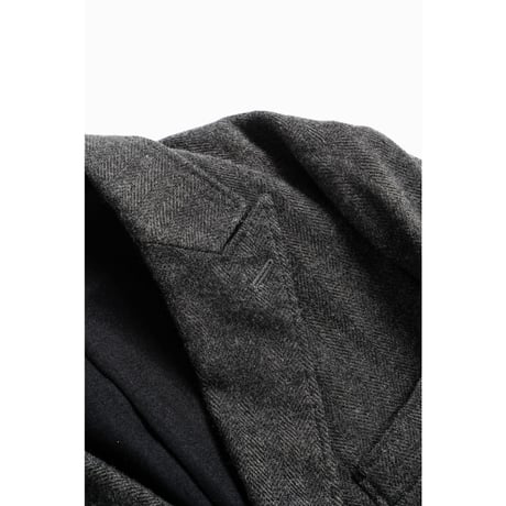 MAATEE&SONS DOUBLE GATHER JK "LINENCASH SOFT TWEED HERINGBONE"