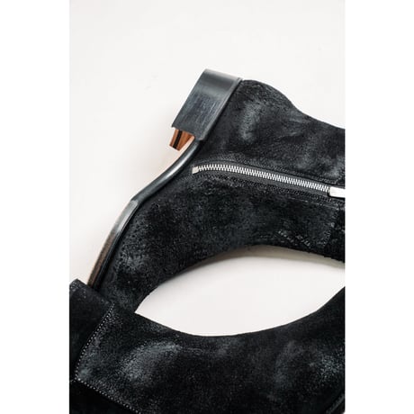 Post Production Ex. Side Zip Boots "Horse Reverse"