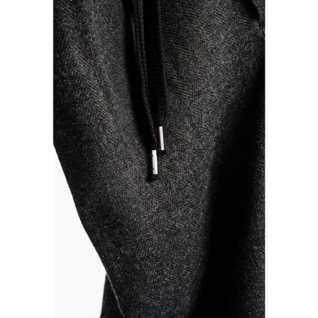 MAATEE&SONS EASY PANTS "LINENCASH SOFT TWEED HERINGBONE"