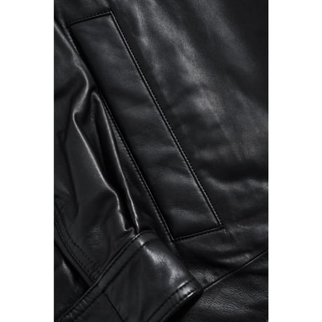 MAATEE&SONS SHEEP LEATHER HOODED BLOUSON