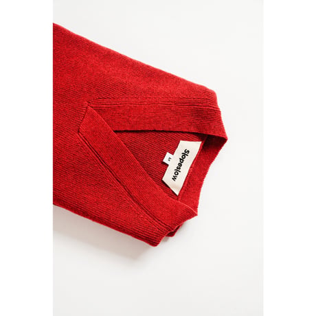 Slopeslow "HARD TWISTED SHETLAND WOOL" CROSS V NECK SWEATER