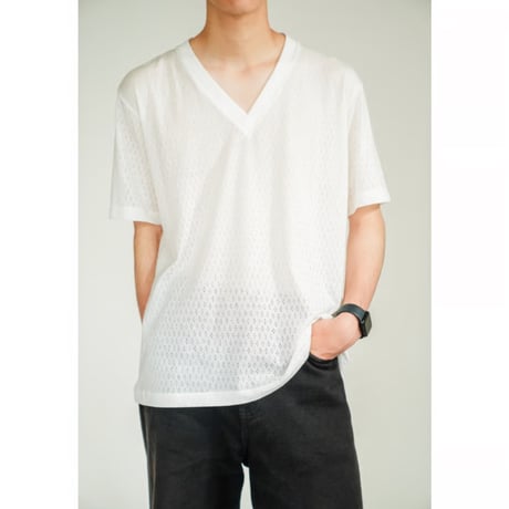 MAATEE&SONS Ex. "ムコMESH" V-NECK TEE
