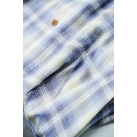 MAATEE&SONS OPEN COLLAR SHIRTS "RAYON SILK WHITE OMBRE"