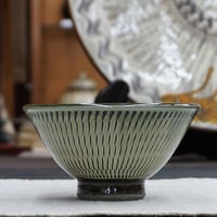 和食器 小鹿田焼 黒木昌伸窯 茶碗 小 12cm 飛び鉋 緑