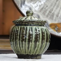 和食器 小鹿田焼 黒木昌伸窯 蓋物 150ml 刷毛目 緑