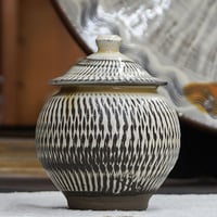 和食器 小鹿田焼 黒木昌伸窯 蓋物 150cc 飛び鉋 白