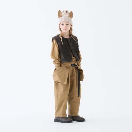 Iridescent Gabardine Barrel Pants with Waist Belt Bag