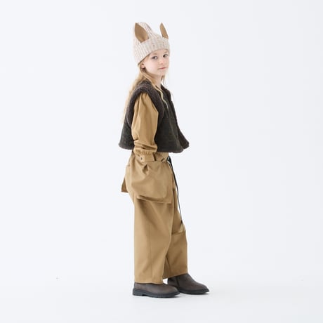Iridescent Gabardine Barrel Pants with Waist Belt Bag