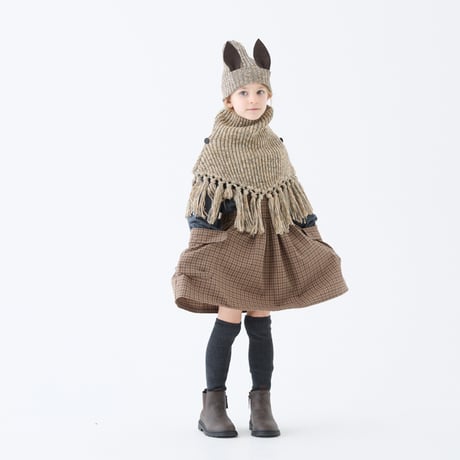 Nep yarn Rib Knit cape