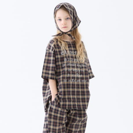 Brit check Gothic Letter Tops