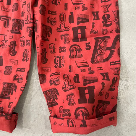 Alphabetic print Suspender Pants