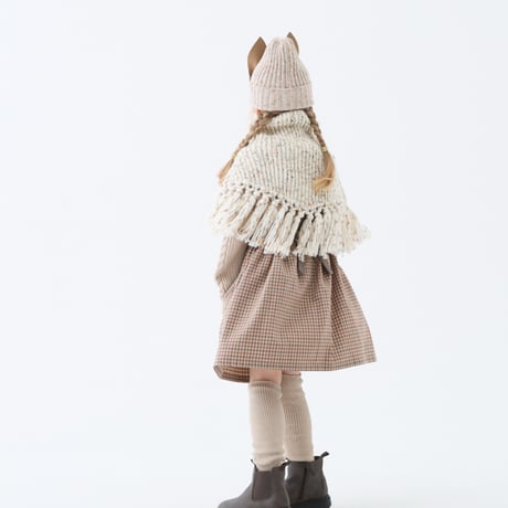 Nep yarn Rib Knit cape