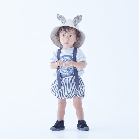 Sample / Cotton linen Stripe Suspenders Bloomers