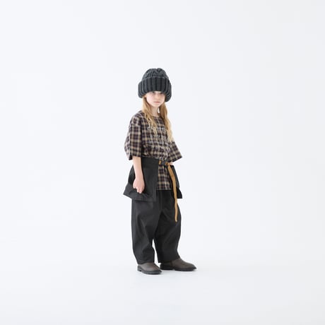 Iridescent Gabardine Barrel Pants with Waist Belt Bag