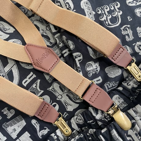 Alphabetic print Suspender Pants