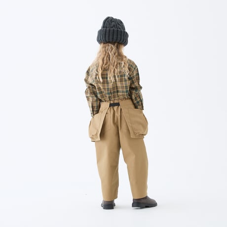 Iridescent Gabardine Barrel Pants with Waist Belt Bag