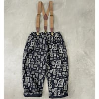 Alphabetic print Suspender Pants
