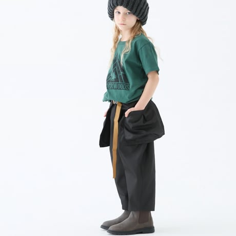 Iridescent Gabardine Barrel Pants with Waist Belt Bag