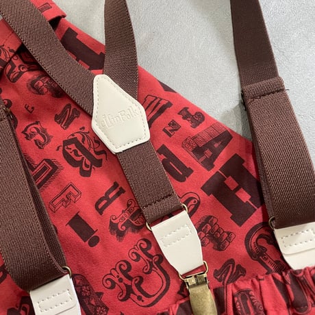 Alphabetic print Suspender Pants