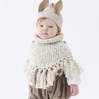 Nep yarn Rib Knit cape