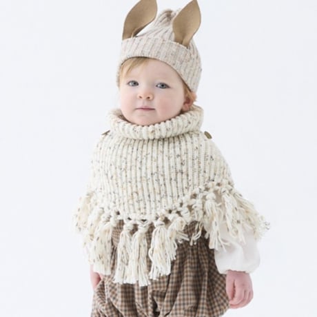 Nep yarn Rib Knit cape