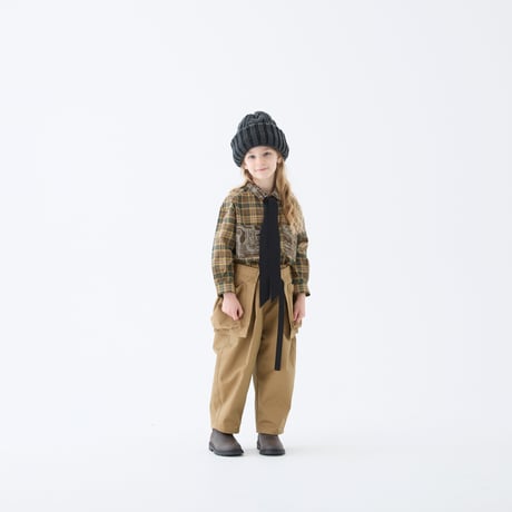 Iridescent Gabardine Barrel Pants with Waist Belt Bag