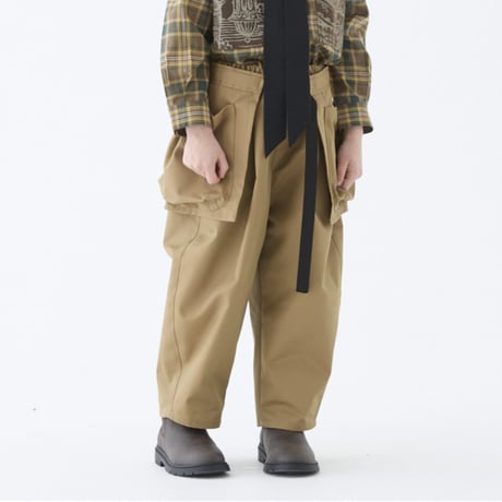 Iridescent Gabardine Barrel Pants with Waist Belt Bag