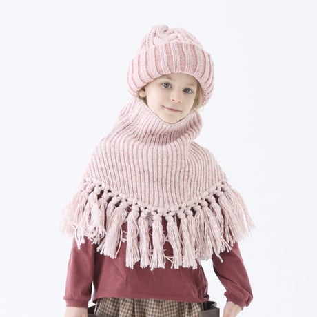 Nep yarn Rib Knit cape