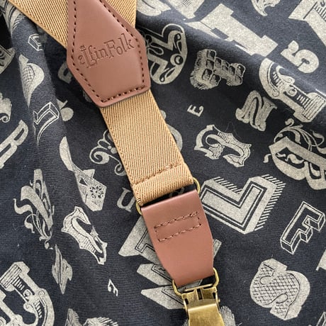 Alphabetic print Suspender Pants
