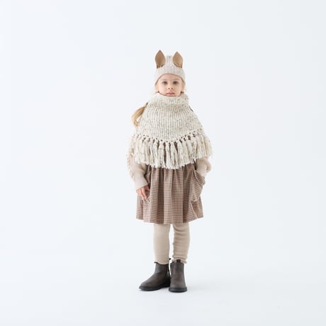 Nep yarn Rib Knit cape