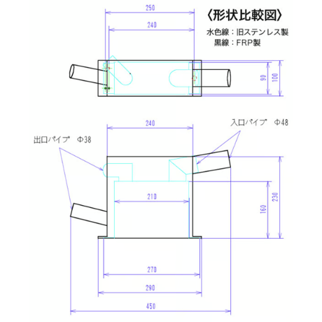 FRP製ウォーターロック（ヤンマー1GM・2GM用）